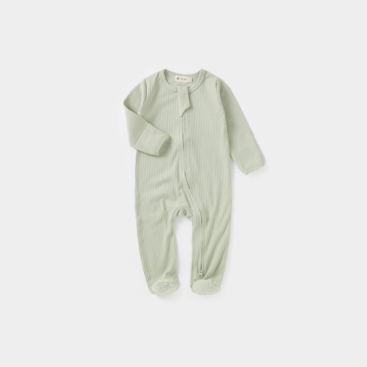 ribbed Sage JBØRN Organic Cotton Ribbed Baby Sleep Suit by Just Børn sold by Just Børn