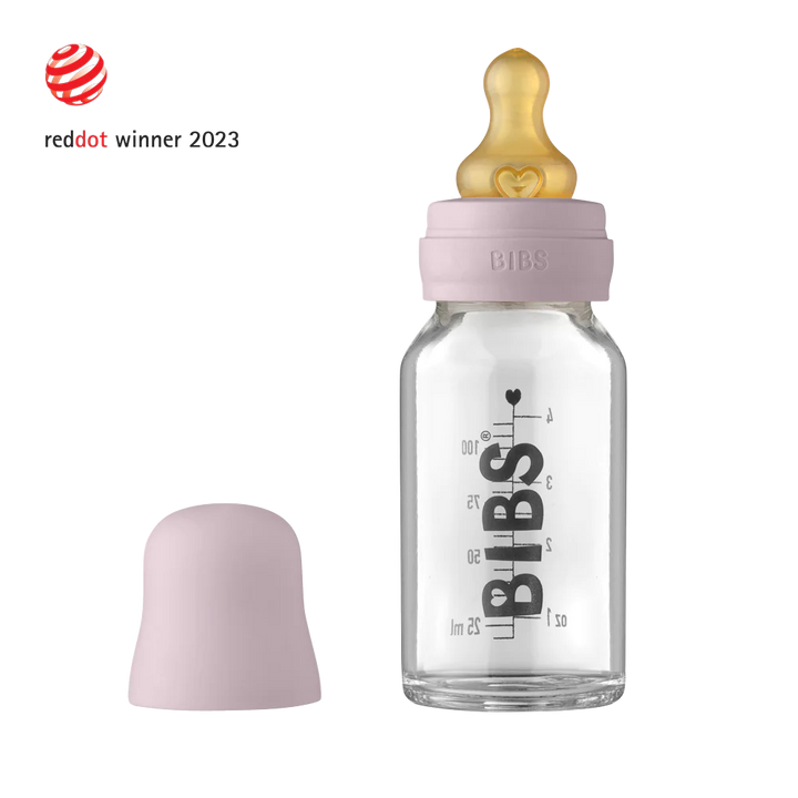 Dusky Lilac BIBS Baby Glass Bottle Complete Set by BIBS sold by Just Børn