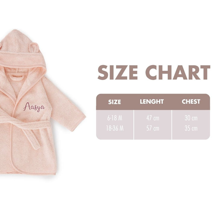 JBØRN Organic Cotton Baby Hooded Towelling Bathrobe - Personalisable Baby Products Sold and Personalised by JustBørn