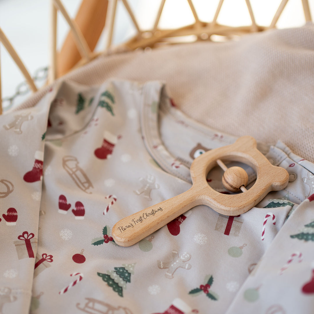 JBØRN Organic Cotton Baby First Christmas Pyjama | 0-3 Months - Personalisable Baby Products Sold and Personalised by JustBørn