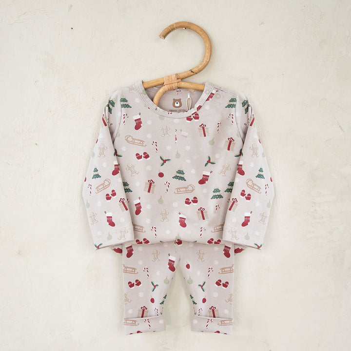 JBØRN Organic Cotton Baby First Christmas Pyjama | 0-3 Months - Personalisable Baby Products Sold and Personalised by JustBørn