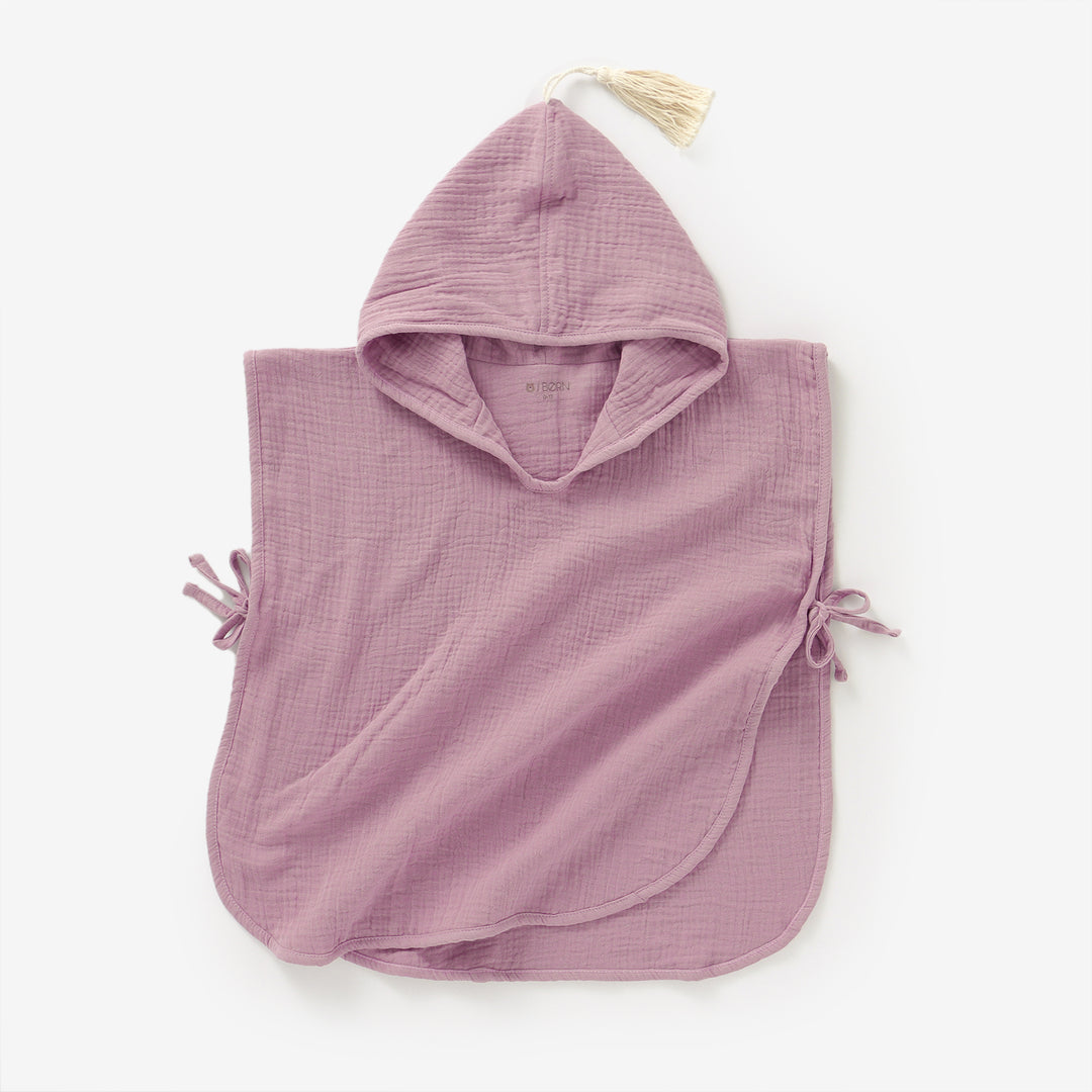 Heather JBØRN Organic Cotton Muslin Hooded Poncho Towel | Personalisable by Just Børn sold by Just Børn