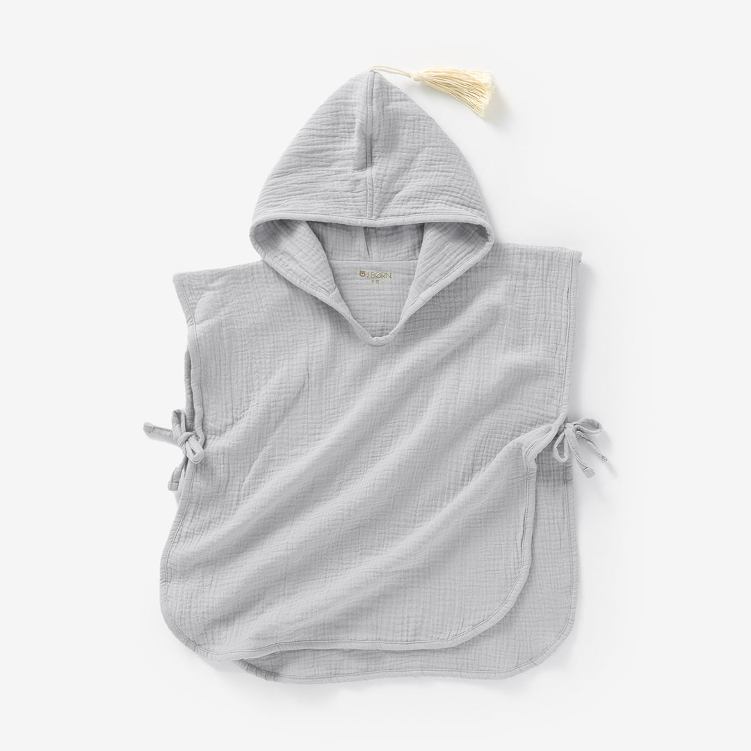Cloud JBØRN Organic Cotton Muslin Hooded Poncho Towel | Personalisable by Just Børn sold by Just Børn