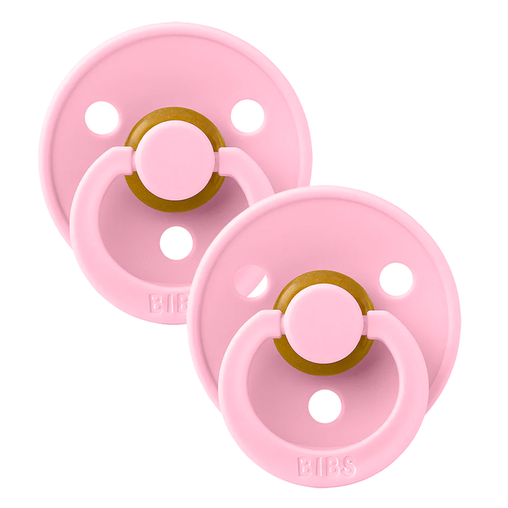 Baby Pink & Baby Pink Pack of 2 BIBS Colour Latex Pacifiers 0-6 Months | Size 1 by BIBS sold by Just Børn