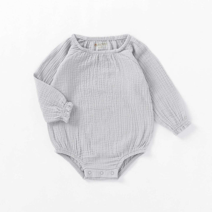 Cloud JBØRN Organic Cotton Muslin Long Sleeve Bodysuit by Just Børn sold by Just Børn