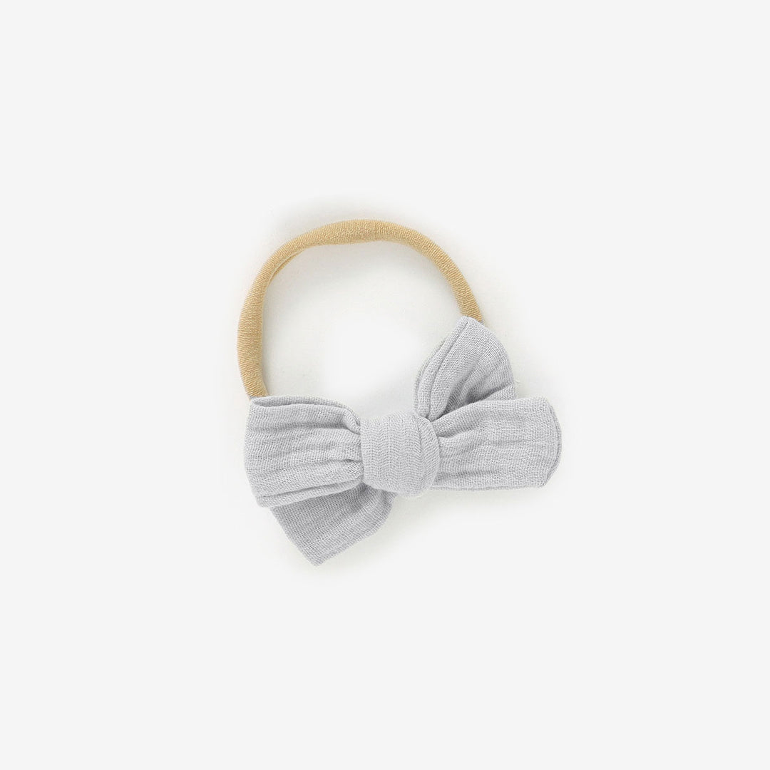 JBØRN Organic Cotton Muslin Baby Bow Headband Cloud - Personalisable Baby Products Sold and Personalised by JustBørn