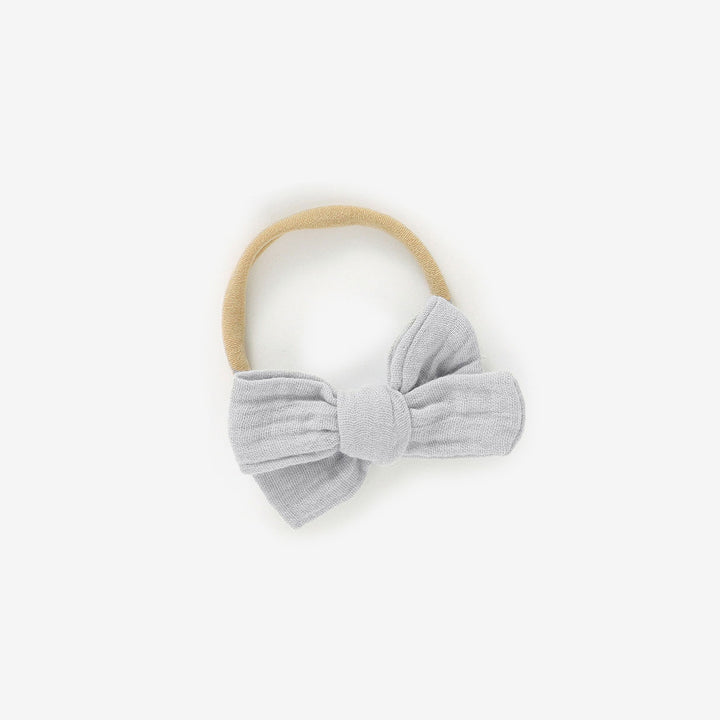JBØRN Organic Cotton Muslin Baby Bow Headband Cloud - Personalisable Baby Products Sold and Personalised by JustBørn