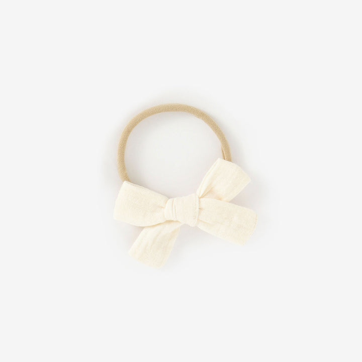 JBØRN Organic Cotton Muslin Baby Bow Headband Cream - Personalisable Baby Products Sold and Personalised by JustBørn