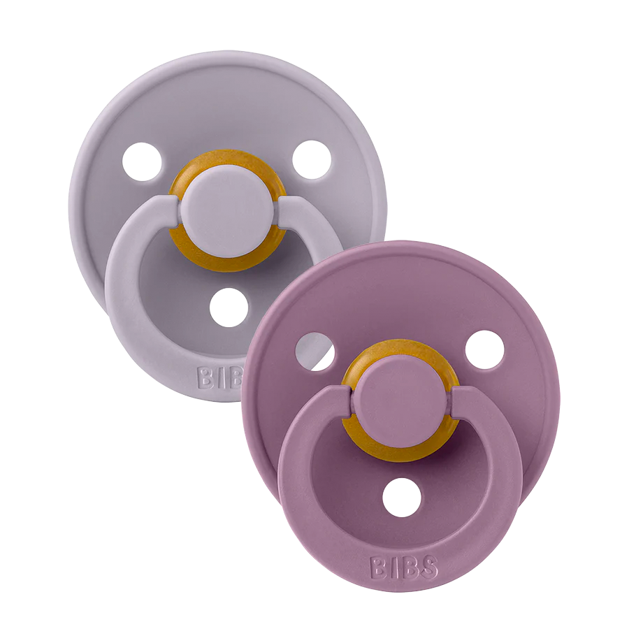Fossil Gray & Mauve Pack of 2 BIBS Colour Latex Pacifiers 0-6 Months | Size 1 by BIBS sold by Just Børn