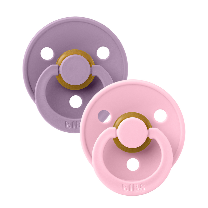 Lavender & Baby Pink Pack of 2 BIBS Colour Latex Pacifiers 0-6 Months | Size 1 by BIBS sold by Just Børn