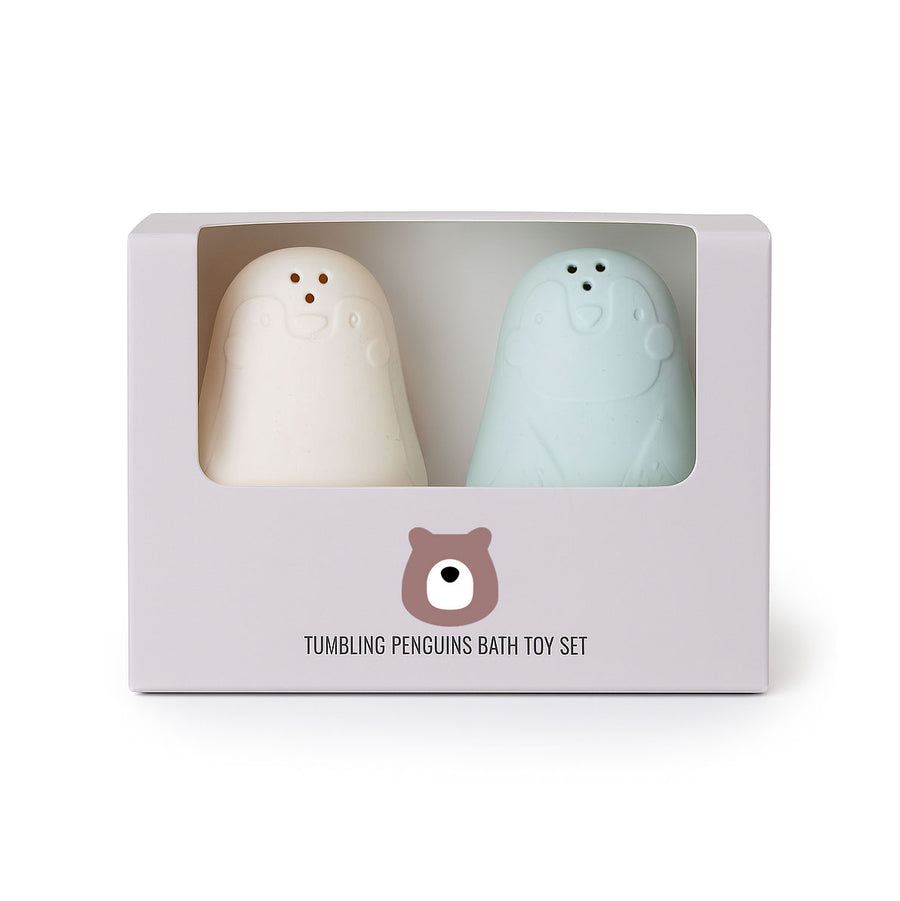 JBØRN Tumbling Penguins Bath Toy Set - Personalisable Baby Products Sold and Personalised by JustBørn