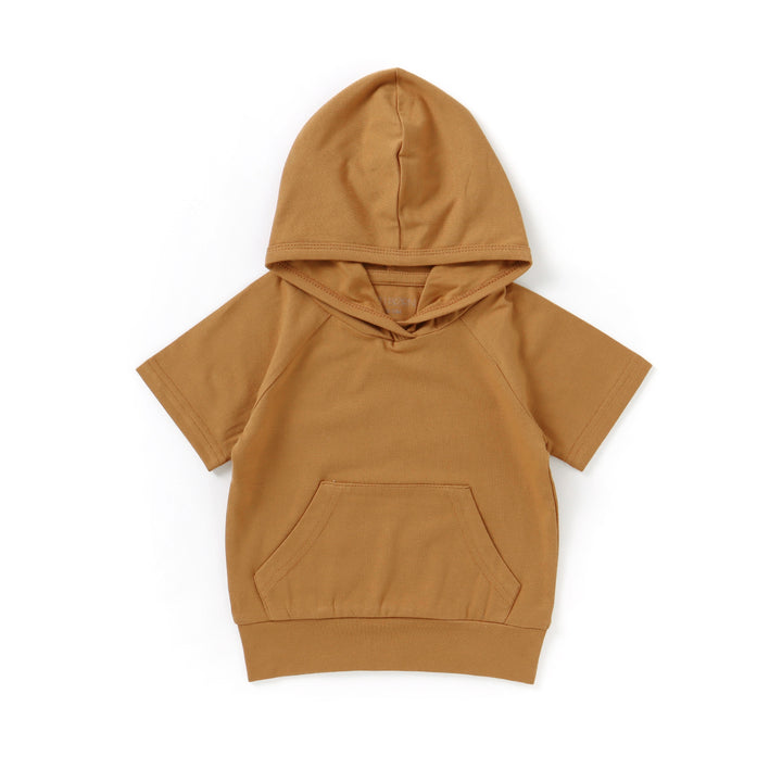 Clay JBØRN Organic Cotton Short Sleeve Hooded Top by Just Børn sold by Just Børn