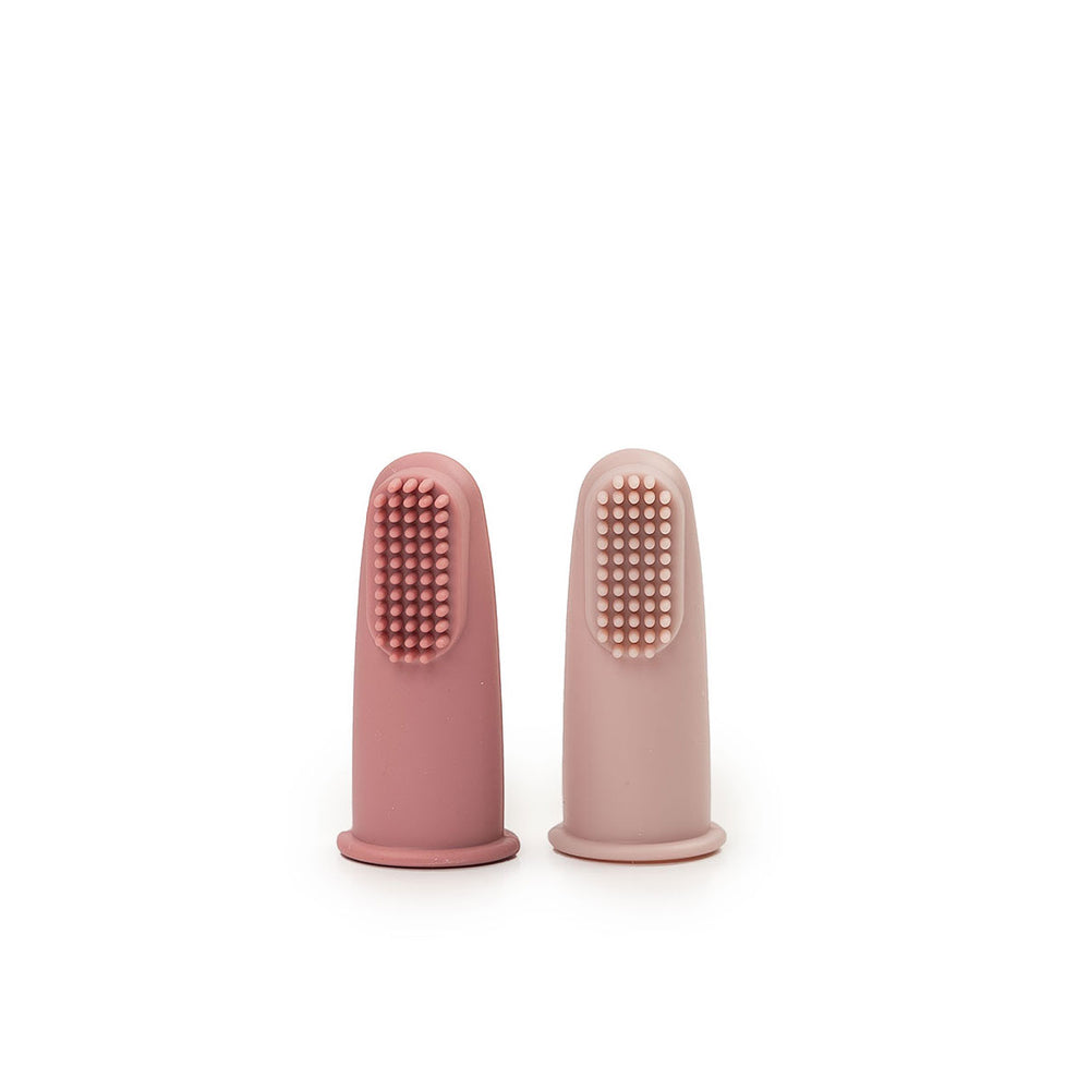 JBØRN Silicone Finger Toothbrush Dusty Rose Blush - Personalisable Baby Products Sold and Personalised by JustBørn