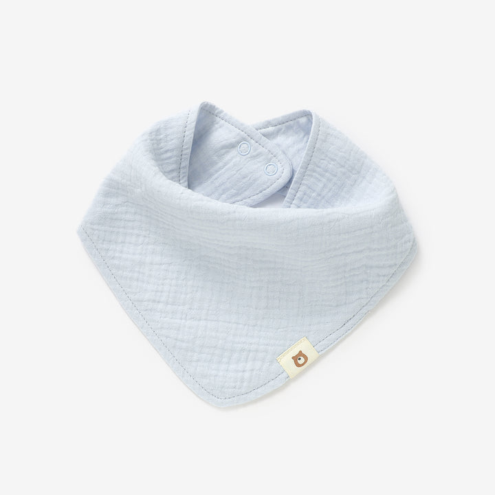 JBØRN Organic Cotton Muslin Baby Dribble Bib | Personalisable Powder Blue No - Personalisable Baby Products Sold and Personalised by JustBørn
