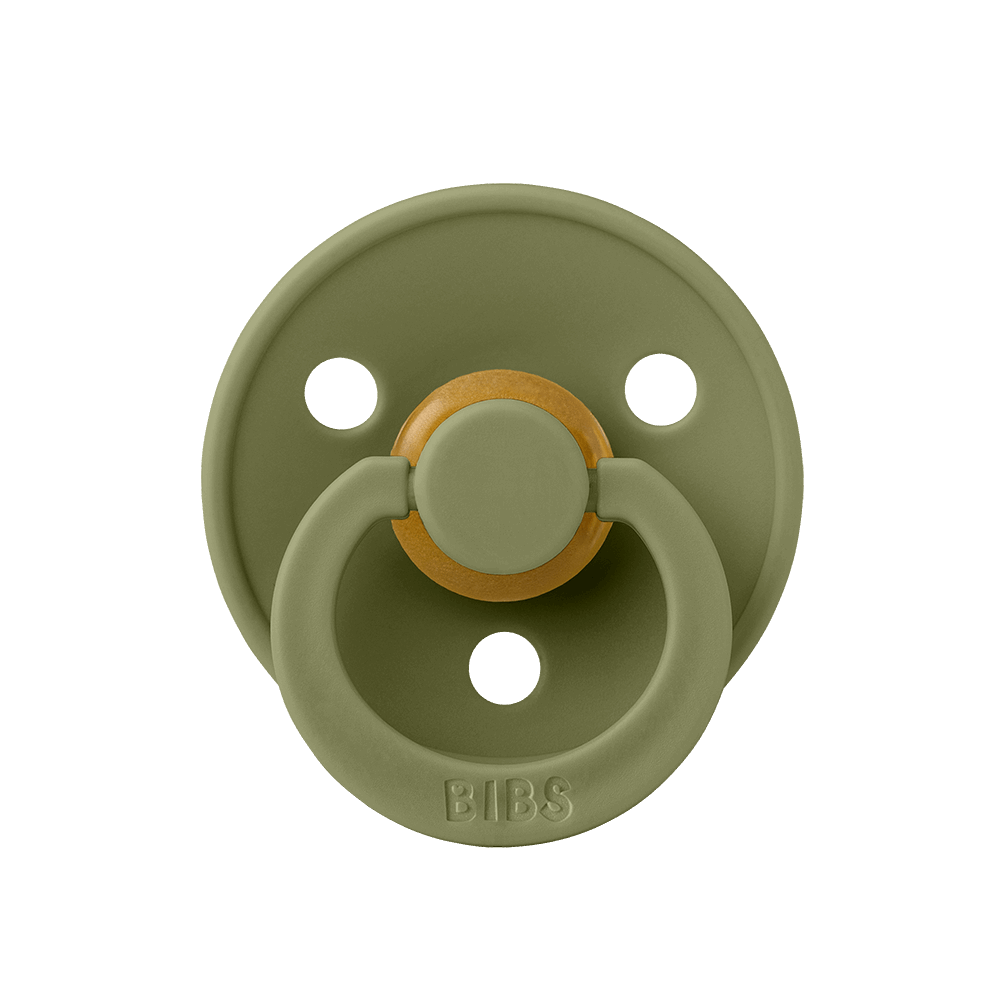 Olive BIBS Colour Natural Rubber Latex Pacifiers (Size 1 & 2) by BIBS sold by Just Børn