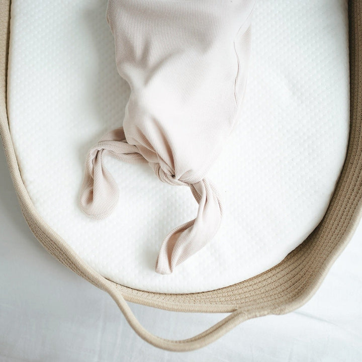 JBØRN Organic Cotton Knotted Baby Gown & Hat - Personalisable Baby Products Sold and Personalised by JustBørn