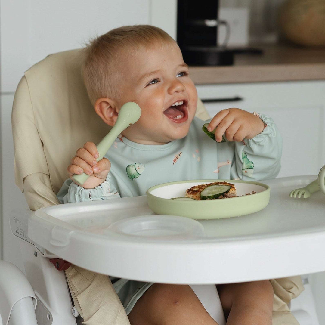 Dinosaurs JBØRN Long Sleeve Baby Feeding Bib by Just Børn sold by Just Børn