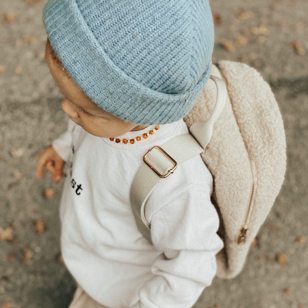 JBØRN Teddy Kids Backpack with Chest Strap | Personalisable Teddy Ecru No - Personalisable Baby Products Sold and Personalised by JustBørn