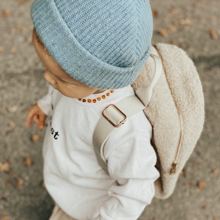JBØRN Teddy Kids Backpack with Chest Strap | Personalisable Teddy Ecru No - Personalisable Baby Products Sold and Personalised by JustBørn