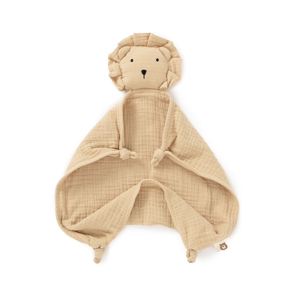 JBØRN Organic Cotton Lion Comforter Cappuccino Muslin - Personalisable Baby Products Sold and Personalised by JustBørn