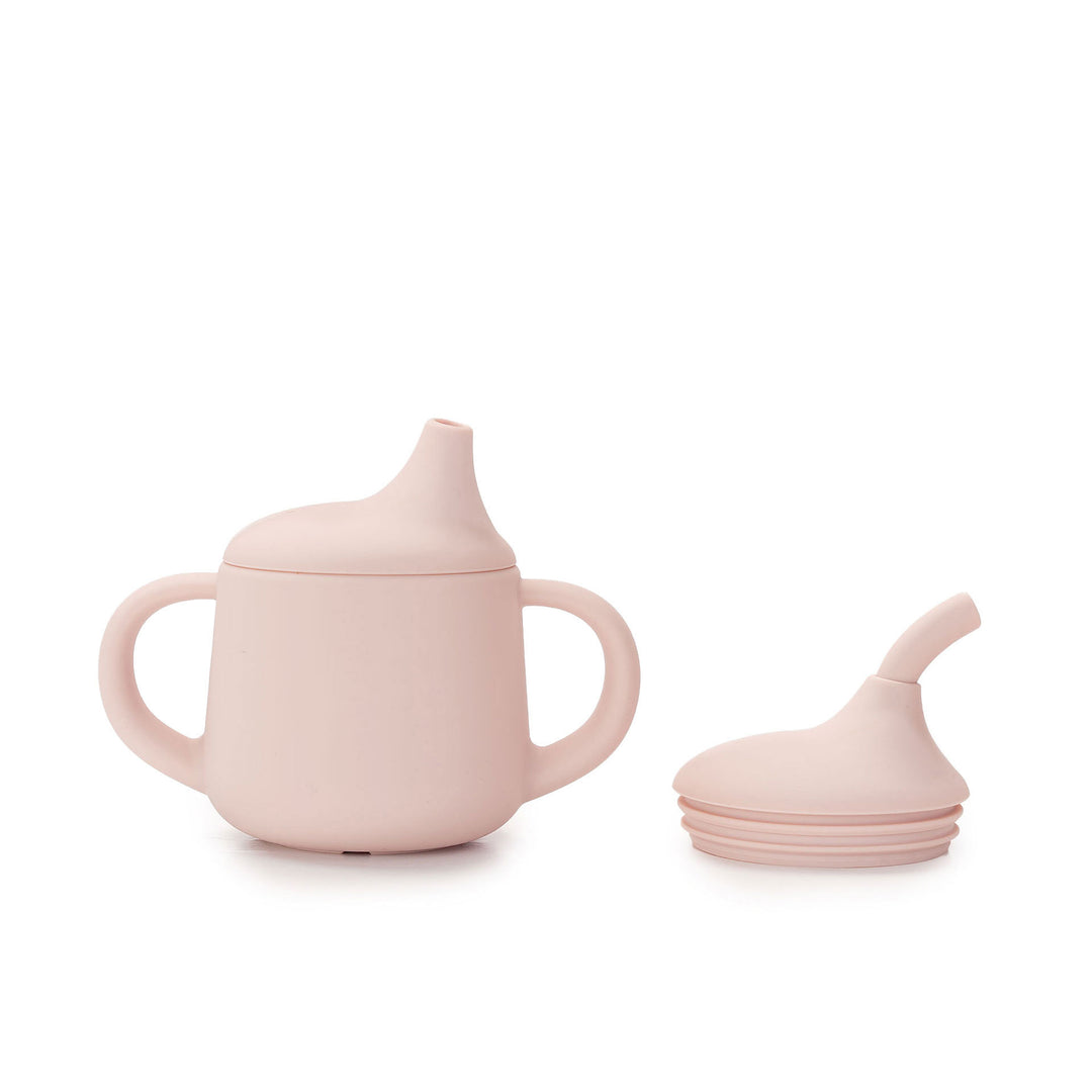 JBØRN 3-in-1 Drinking Sippy Cup Blush - Personalisable Baby Products Sold and Personalised by JustBørn