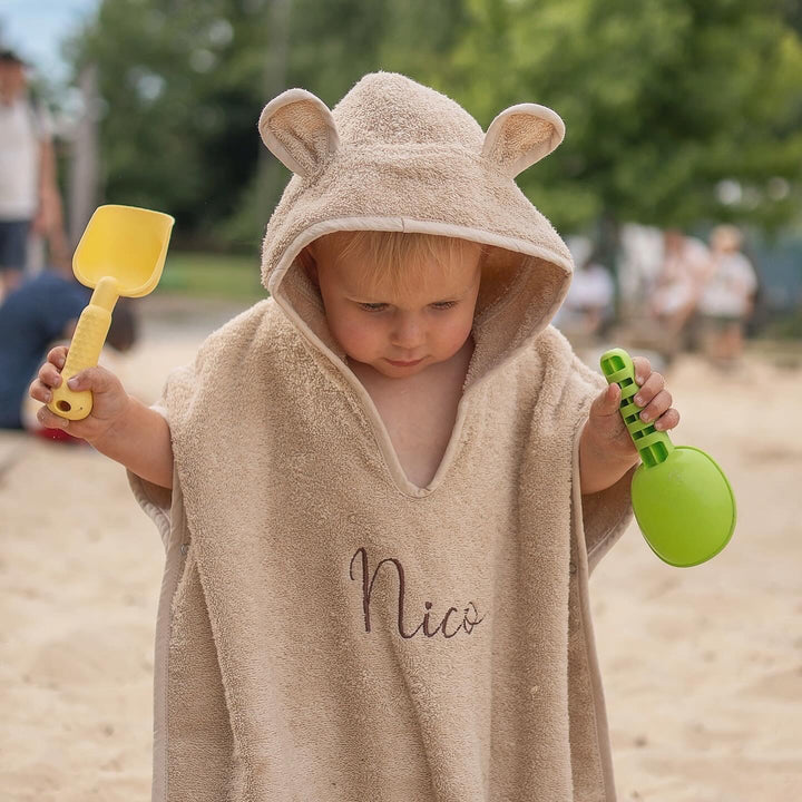 JBØRN Organic Cotton Hooded Poncho - Personalisable Baby Products Sold and Personalised by JustBørn