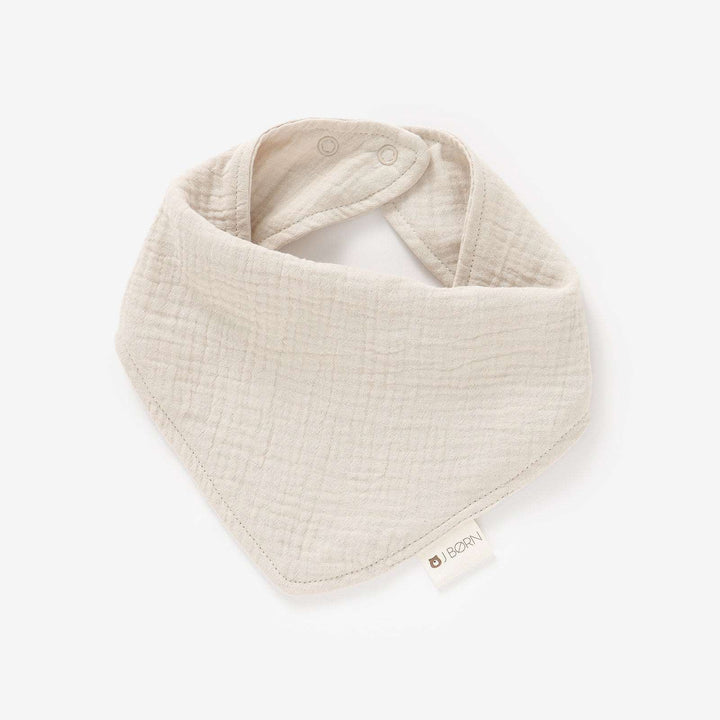 JBØRN Organic Cotton Muslin Baby Dribble Bib | Personalisable Vanilla No - Personalisable Baby Products Sold and Personalised by JustBørn