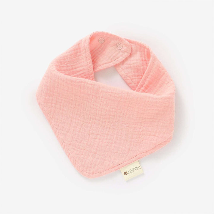 JBØRN Organic Cotton Muslin Baby Dribble Bib | Personalisable Baby Pink - Personalisable Baby Products Sold and Personalised by JustBørn