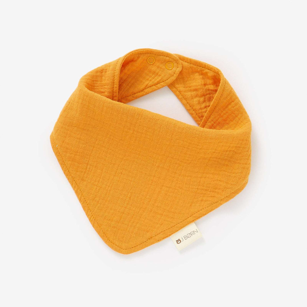 JBØRN Organic Cotton Muslin Baby Dribble Bib | Personalisable Honey Gold - Personalisable Baby Products Sold and Personalised by JustBørn