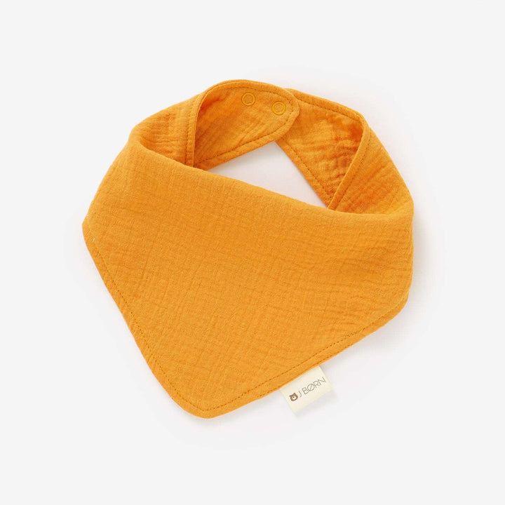 JBØRN Organic Cotton Muslin Baby Dribble Bib | Personalisable Honey Gold - Personalisable Baby Products Sold and Personalised by JustBørn