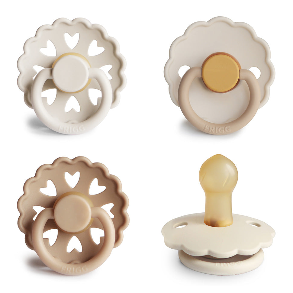 FRIGG Natural Rubber Latex Pacifier Pack of 4 - Personalisable Baby Products Sold and Personalised by JustBørn