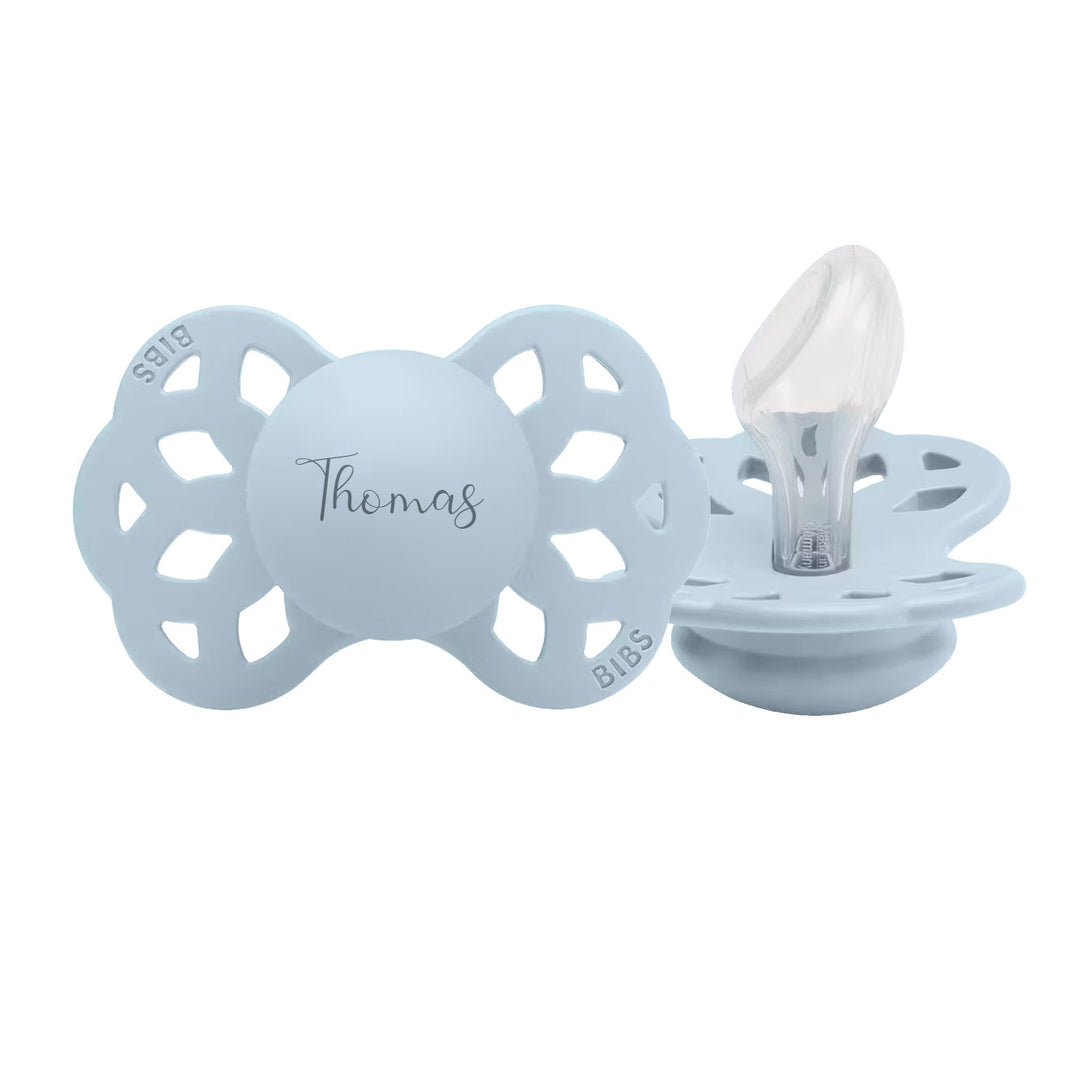 BIBS Infinity Anatomical Silicone Pacifiers | Personalisable Baby Blue Yes - Personalisable Baby Products Sold and Personalised by JustBørn