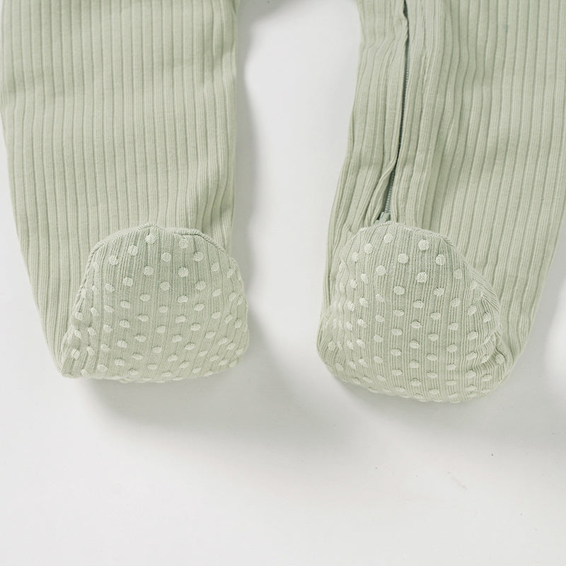 ribbed Blush JBørn - Organic Cotton Ribbed Baby Sleep Suit by Just Børn sold by Just Børn