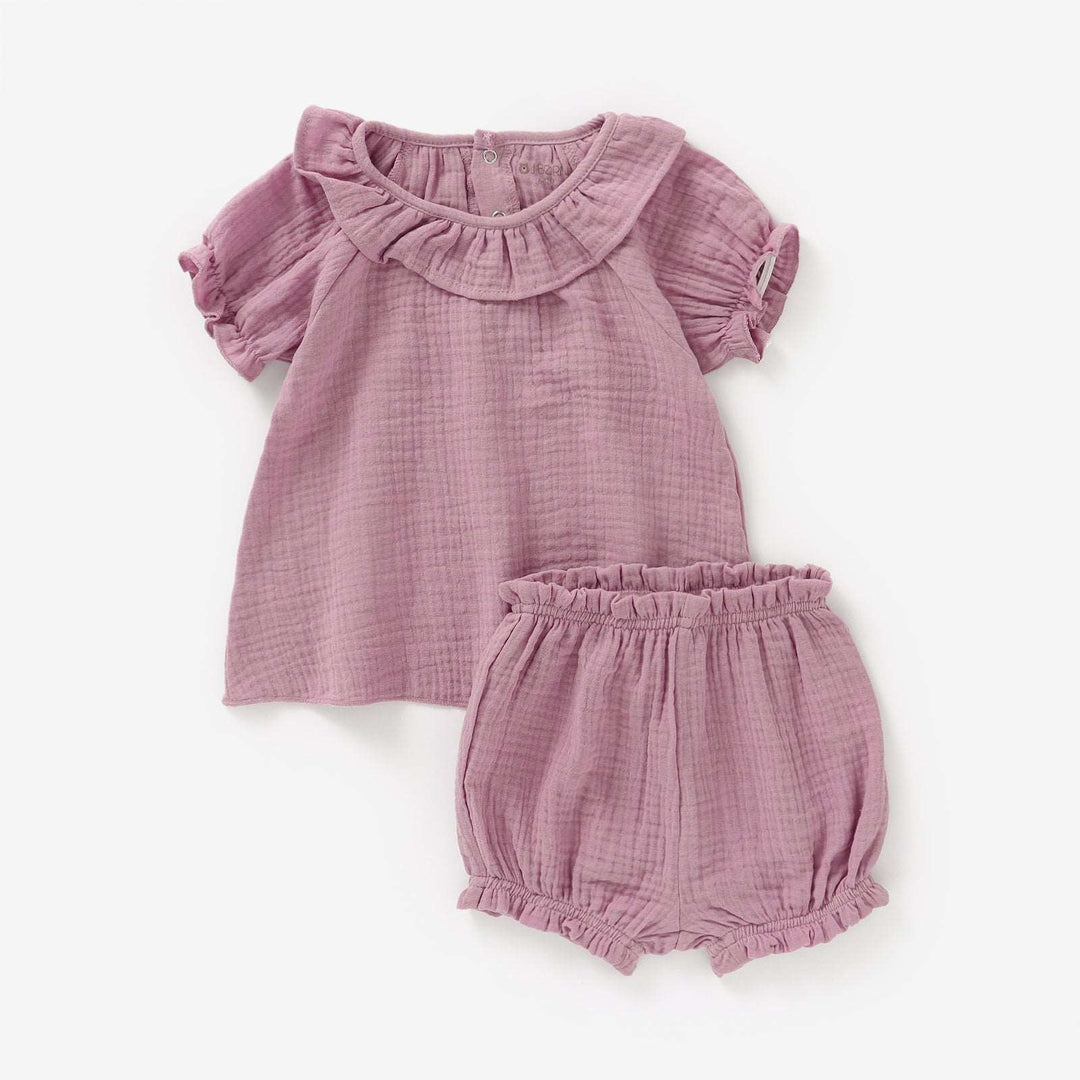 Heather JBØRN Organic Cotton Muslin Baby Girl Outfit by Just Børn sold by Just Børn