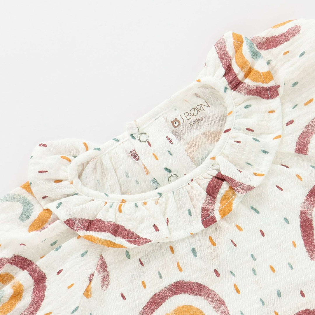 JBØRN Organic Cotton Muslin Baby Girl Outfit Rainbow - Personalisable Baby Products Sold and Personalised by JustBørn
