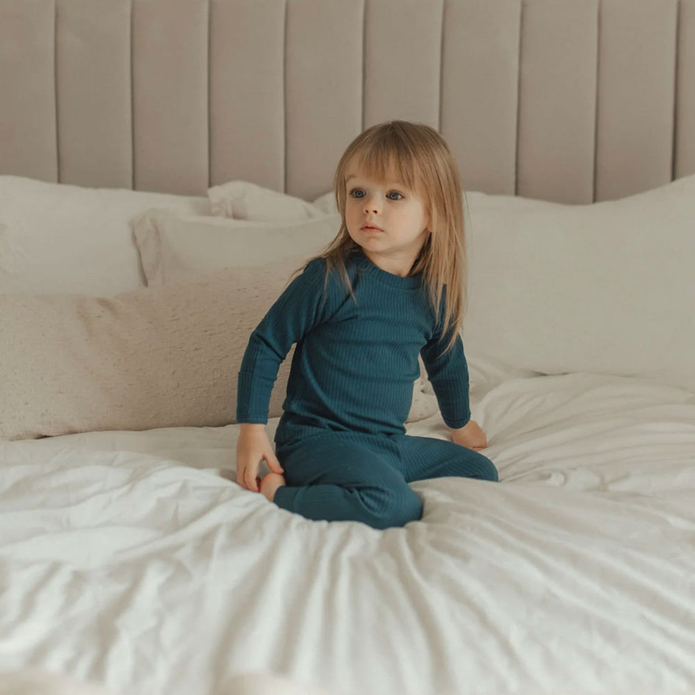 Blush JBØRN Organic Cotton Ribbed Baby Pyjamas by Just Børn sold by Just Børn