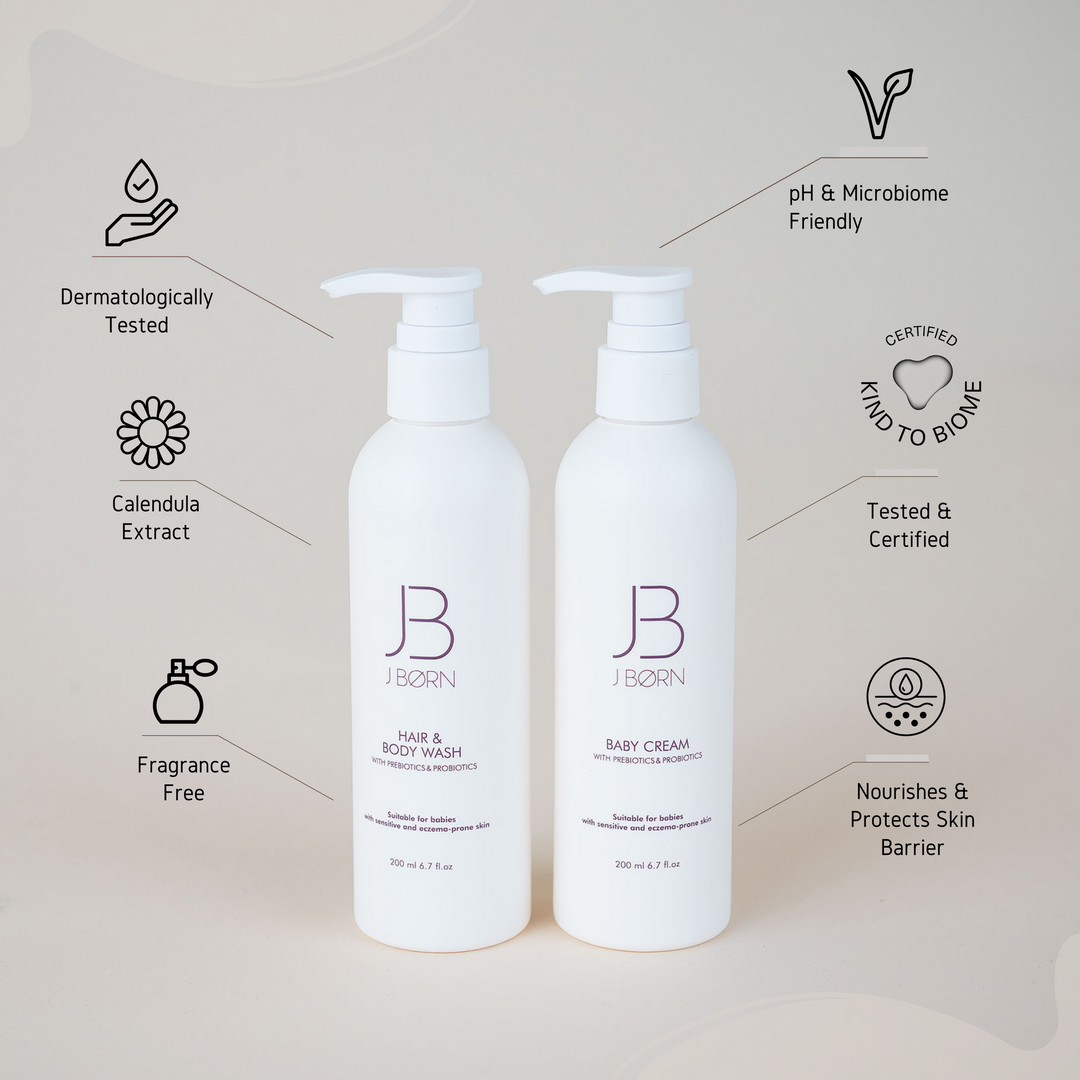JBØRN Microbiome-Friendly Baby Cream | Fragrance-Free | With Calendula & Oatmeal Extract - Personalisable Baby Products Sold and Personalised by JustBørn