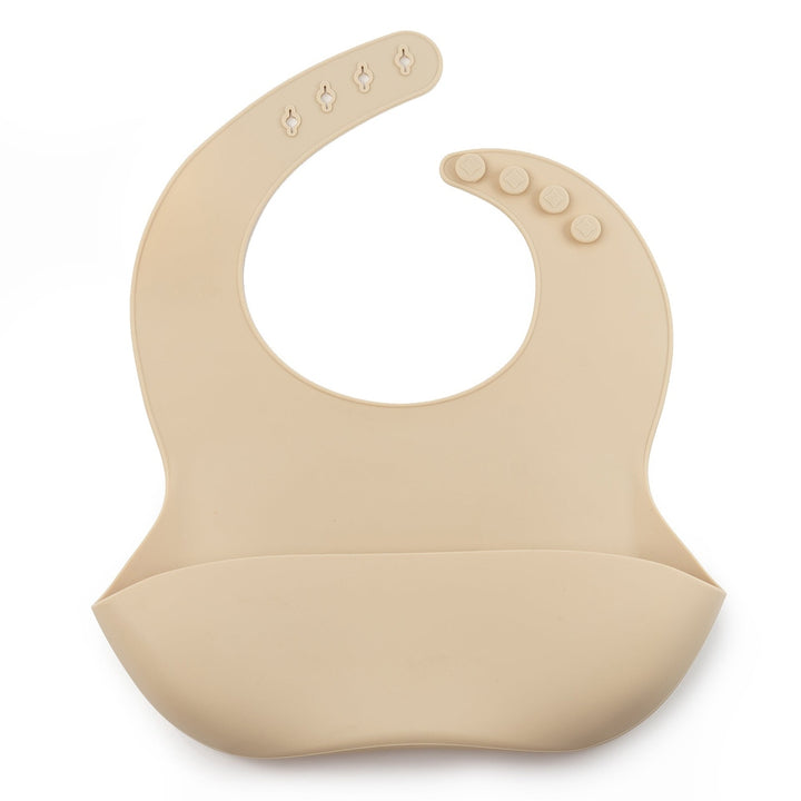 JBØRN Silicone Baby Feeding Bib | Weaning Essentials Vanilla - Personalisable Baby Products Sold and Personalised by JustBørn