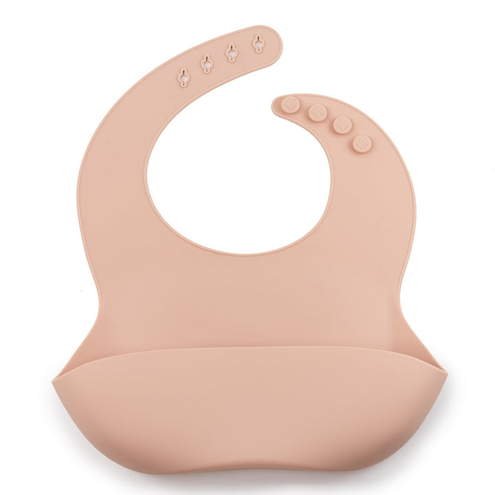 JBØRN Silicone Baby Feeding Bib | Weaning Essentials Blush - Personalisable Baby Products Sold and Personalised by JustBørn