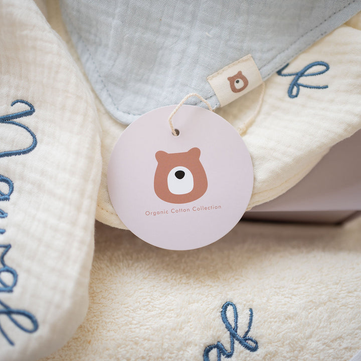 JBØRN Organic Cotton Muslin Baby Dribble Bib | Personalisable - Personalisable Baby Products Sold and Personalised by JustBørn