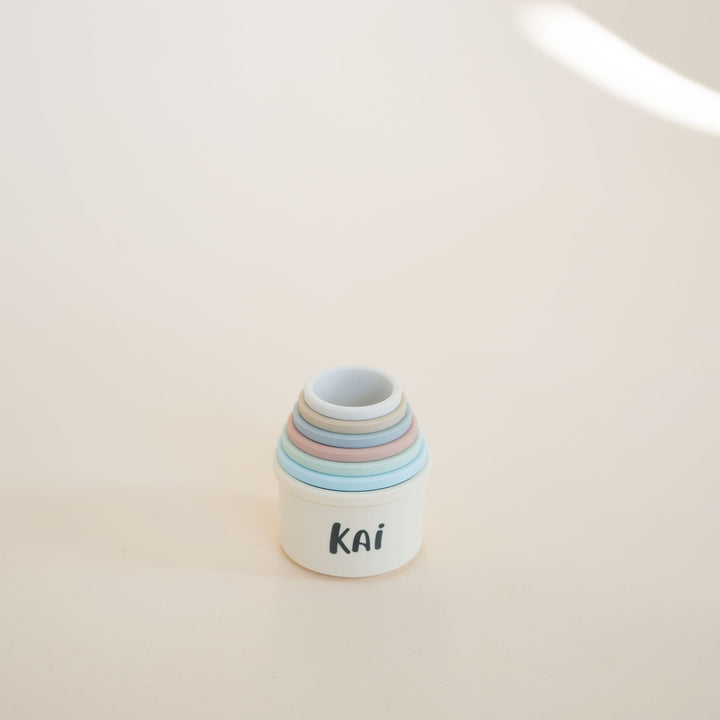 JBØRN Silicone Stacking Tower Cups Yes - Personalisable Baby Products Sold and Personalised by JustBørn