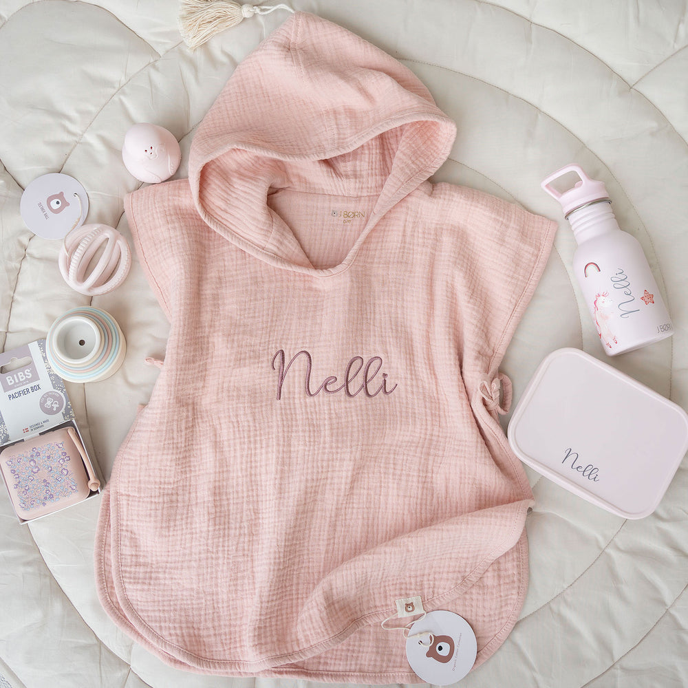 JBØRN Summer Gift Box | Hooded Poncho + Water Bottle + Snack Box - Personalisable Baby Products Sold and Personalised by JustBørn