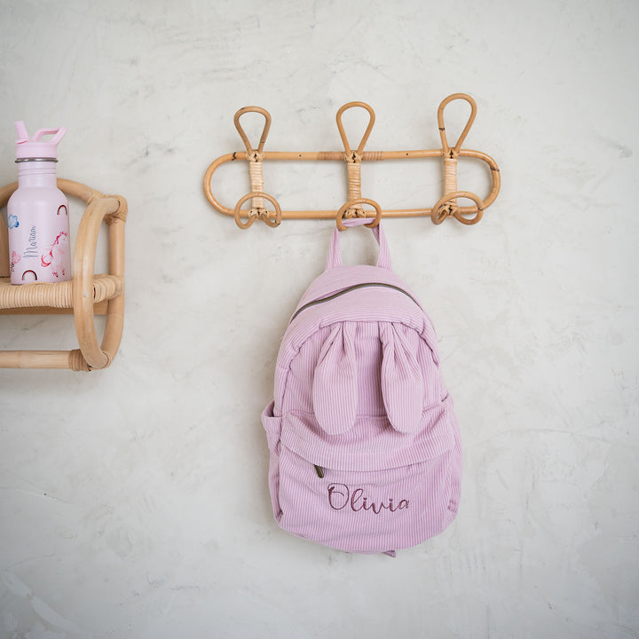 JBØRN Personalised Bunny Backpack Velvet Lilac - Personalisable Baby Products Sold and Personalised by JustBørn