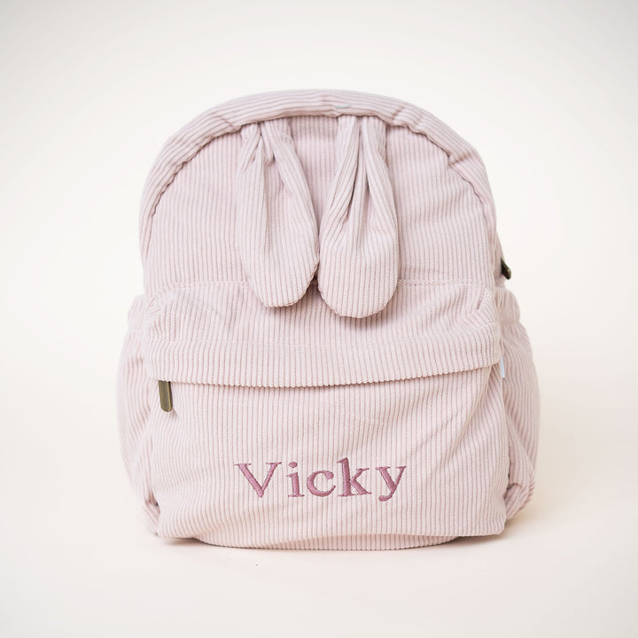 JBØRN Personalised Bunny Backpack Velvet Blush - Personalisable Baby Products Sold and Personalised by JustBørn