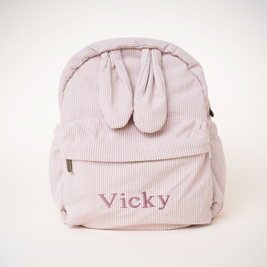 JBØRN Personalised Bunny Backpack Velvet Blush - Personalisable Baby Products Sold and Personalised by JustBørn