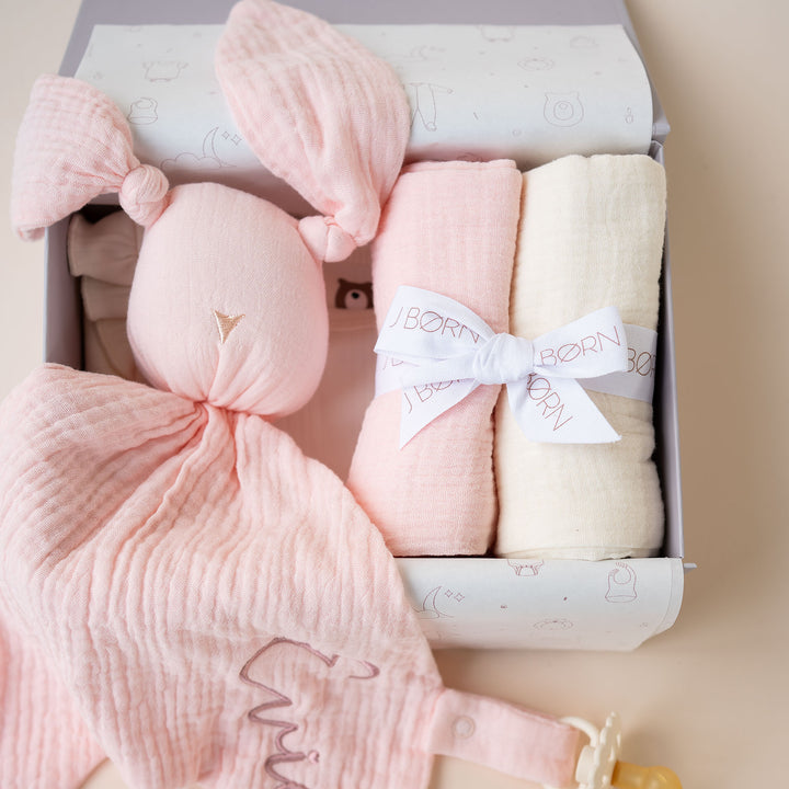 JBØRN Organic Cotton Bunny Comforter & Muslin Cloths Set