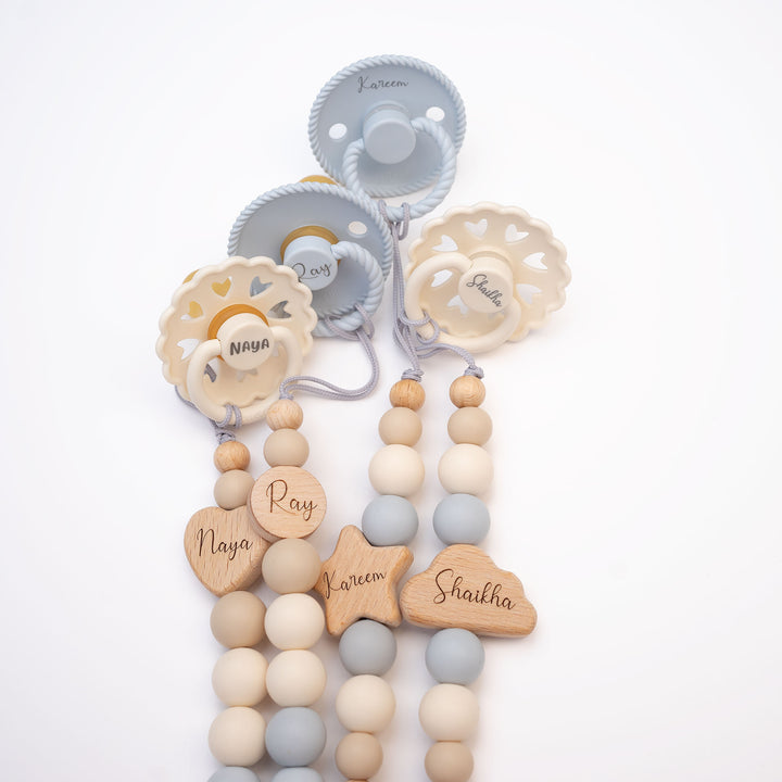 JBØRN Colour Block Pacifier Clip - Personalisable Baby Products Sold and Personalised by JustBørn