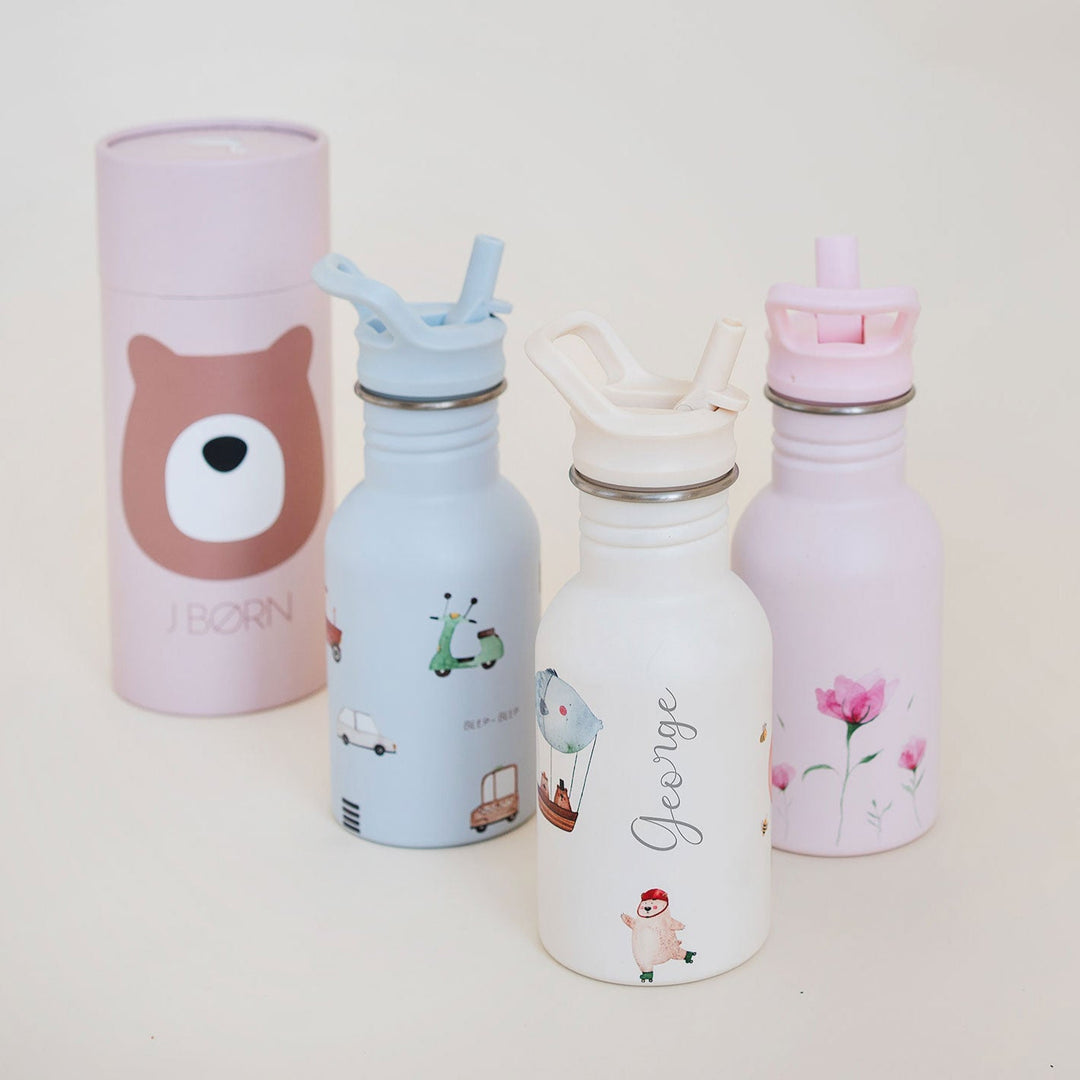 JBØRN Personalised Stainless Steel Kids Water Bottle - Personalisable Baby Products Sold and Personalised by JustBørn