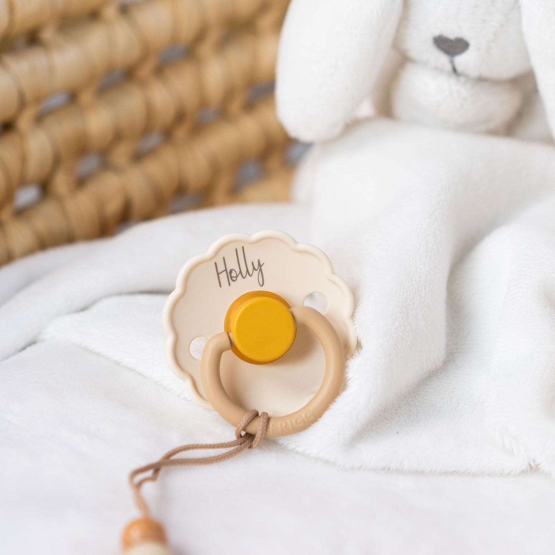 Chamomile FRIGG Daisy Natural Rubber Latex Pacifier | Personalised by FRIGG sold by Just Børn