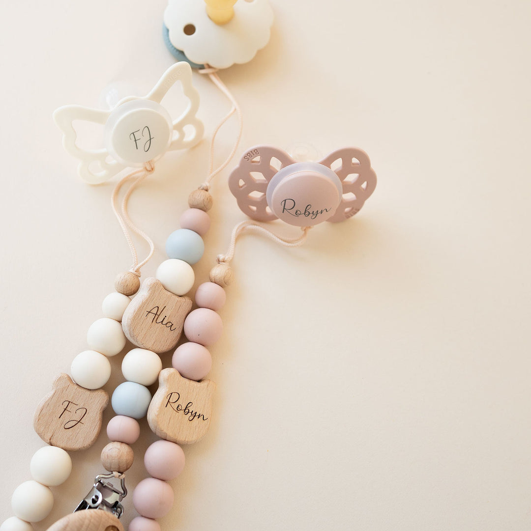 JBØRN Bear Pacifier Clip | Personalised - Personalisable Baby Products Sold and Personalised by JustBørn